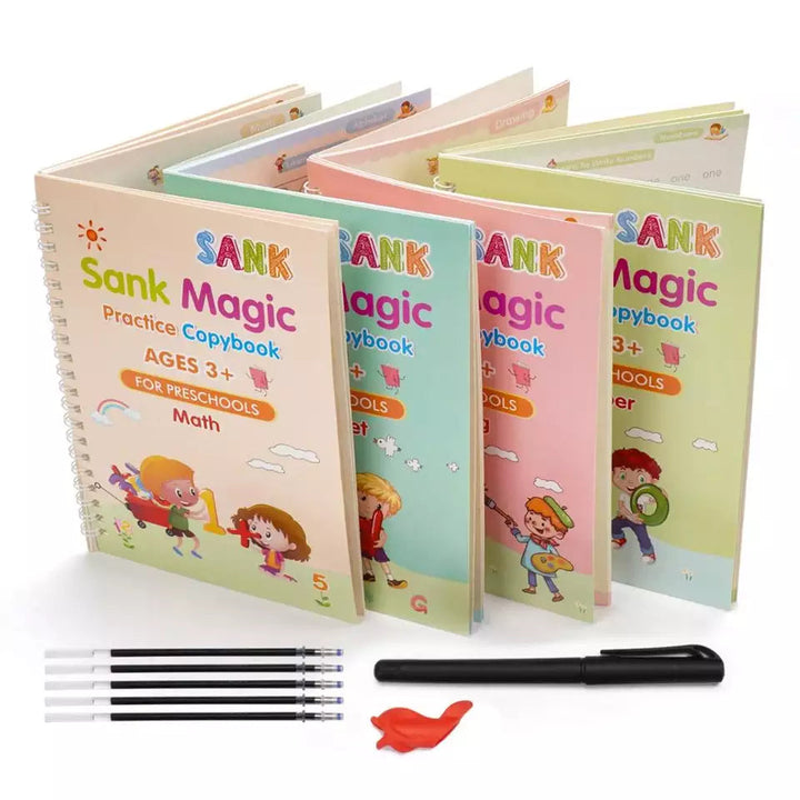 Magic Book ( 4 Book + 10 Refill+1 Pen+1 Grip )