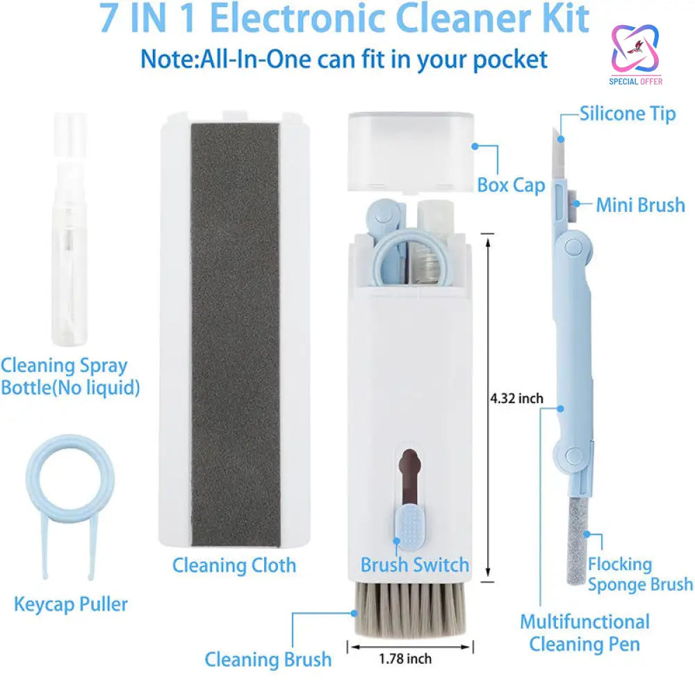 7 In 1 Computer Keyboard Cleaner Brush Kit Earphone Cleaning