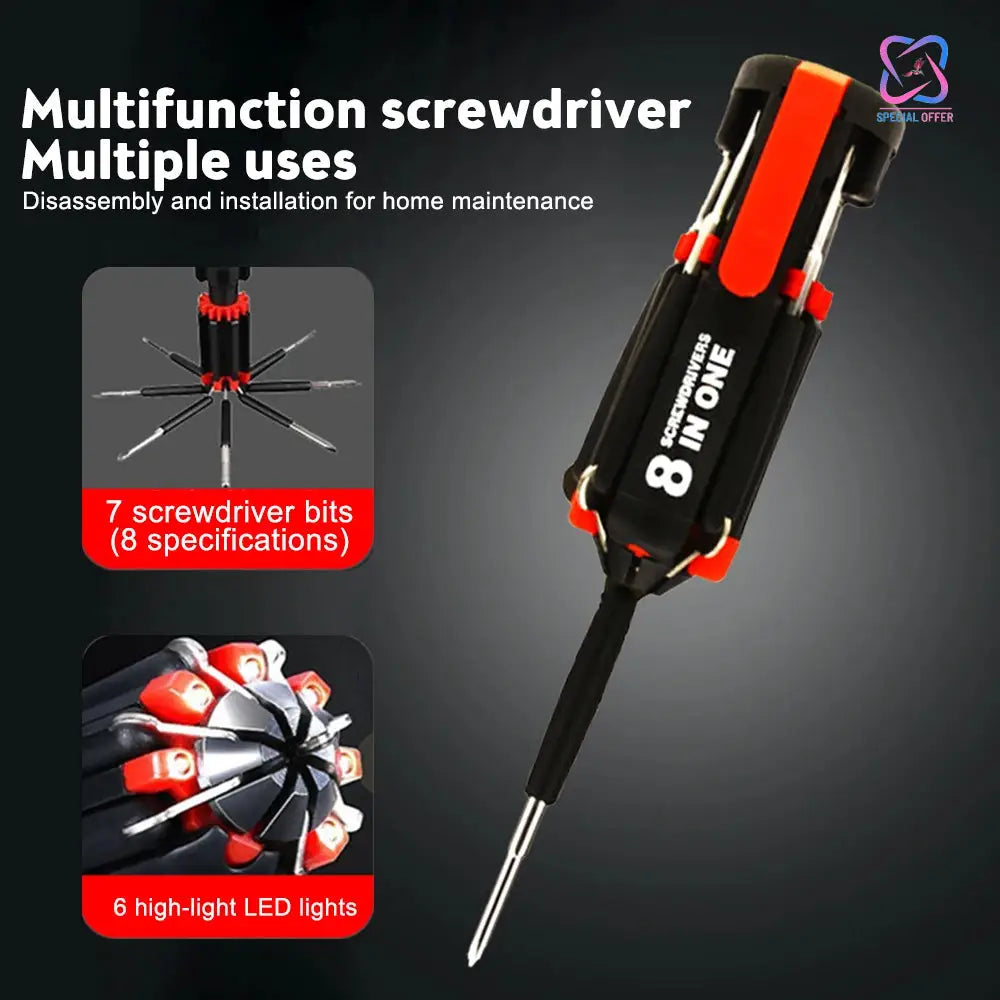 8 Screwdrivers In 1 Tool With Flashlight