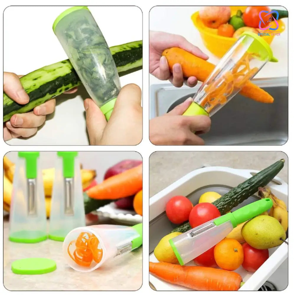 Fruit And Vegetable Peeler With Container